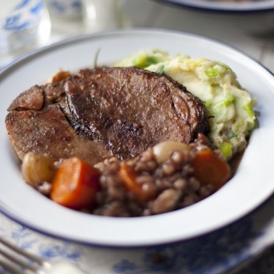 slow cooked beef with pearl barley