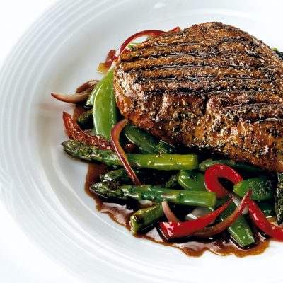 Steak with Grilled Vegetables